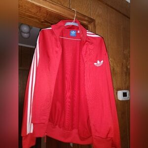 Mens adidas red track jacket